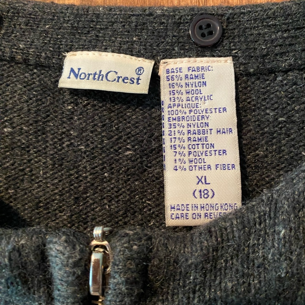 NorthCrest Snowflake Zipper Cardigan Sweater - Picture 3 of 3